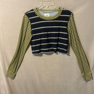 BDG Black and Yellow Striped Long Sleeve Tee
